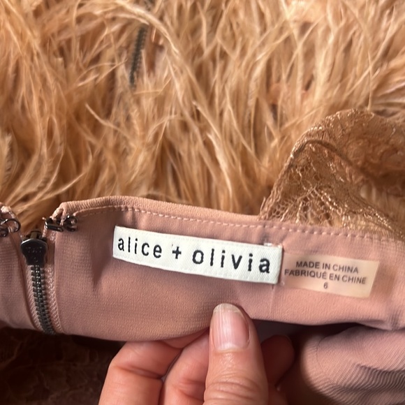 Alice + Olivia Philomena Feather Dress Size 6 - Picture 5 of 10